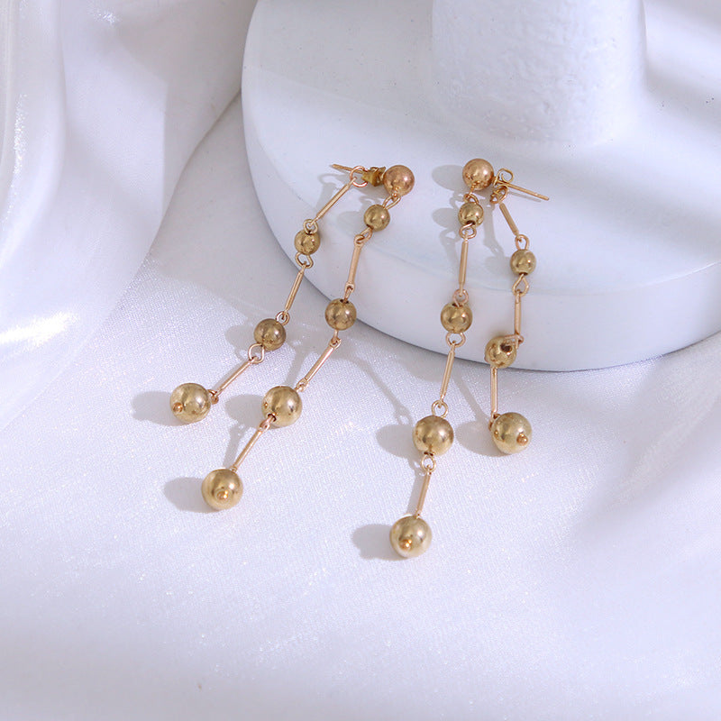 Wholesale Metal Vintage Beaded Round Handmade Cold Style Earrings